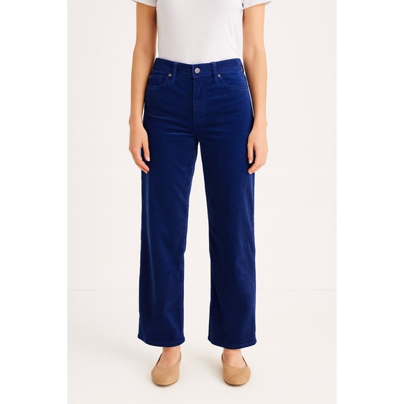 Ag Adriano Goldschmied Pants - AG Adriano Goldschmied Etta High Waisted Wide Leg Crop velvet Pants Size 26 Blue